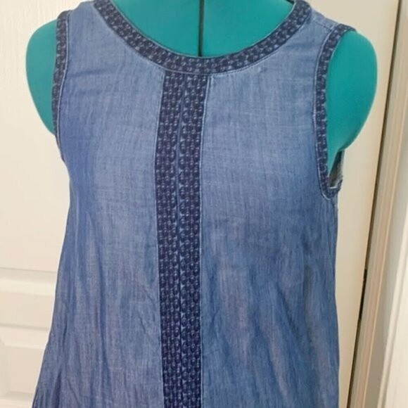 Max Jeans Bohemian Tencil Embroidered Sleeveless Casual Summer Lightweight Dress - Picture 3 of 11